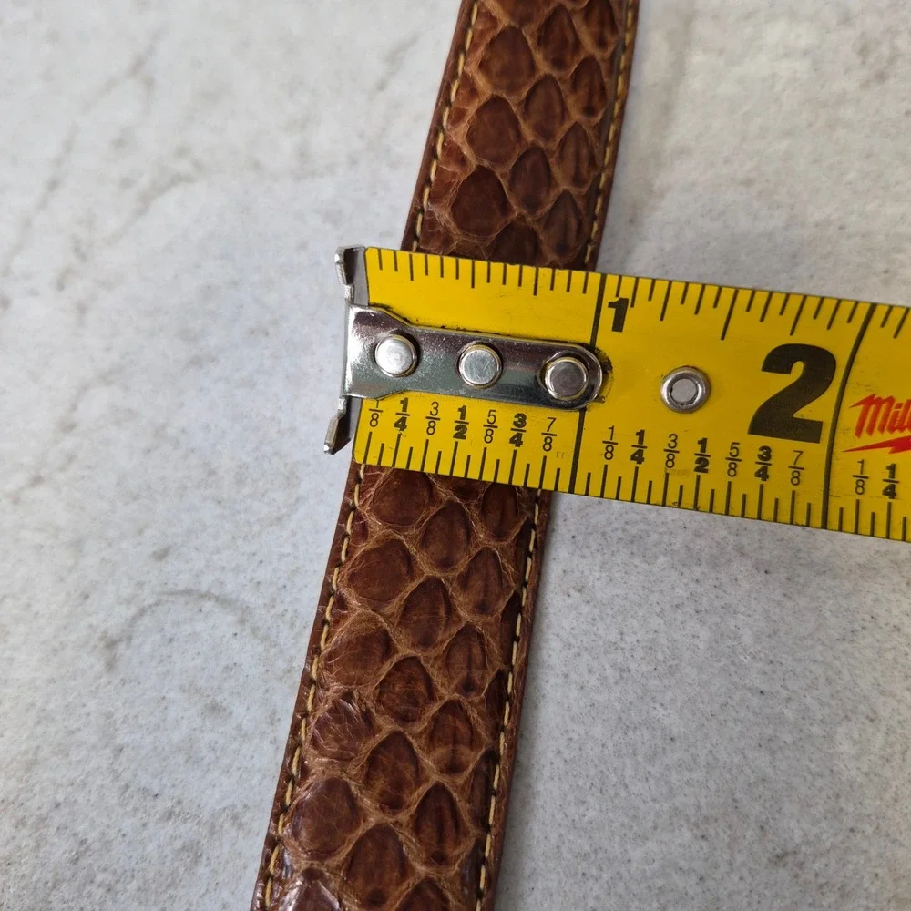 Serpi Belt Genuine Snakeskin Exotic 36 Brown Women